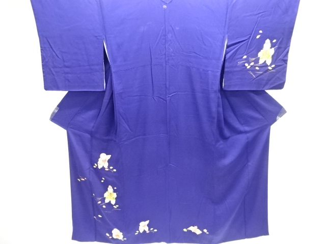 アンティーク　御所人形模様一つ紋着物